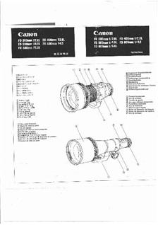 Canon FD Lenses manual. Camera Instructions.